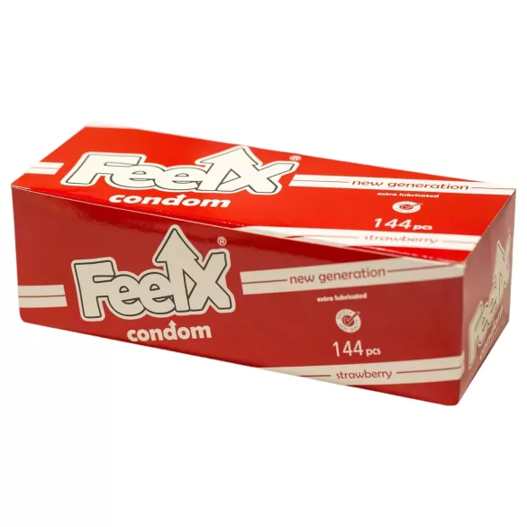 FeelX - preservativo - morango - caixa com 144 unidades