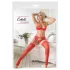Cottelli - Meia 7/8 rendada - vermelho - 5/XL
