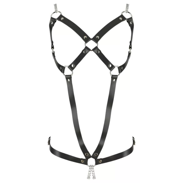 ZADO - body de couro com correntes - preto (S-L)