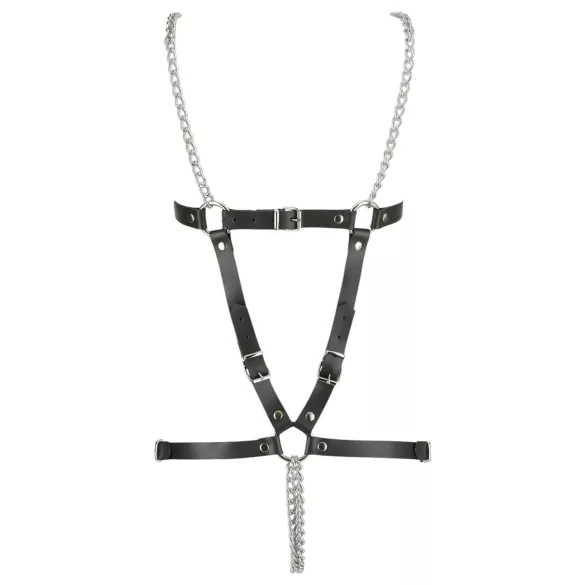 ZADO - body de couro com correntes - preto (S-L)