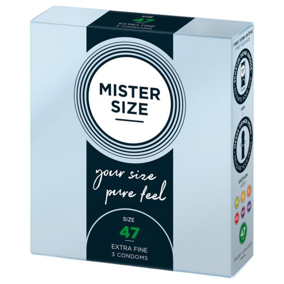 Preservativo Fino Mister Size - 47mm (3 unidades)