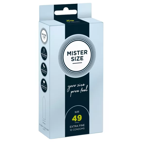 Mister Size - preservativo fino - 49mm - caixa com 10 unidades
