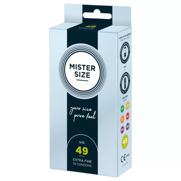 Mister Size - preservativo fino - 49mm - caixa com 10 unidades
