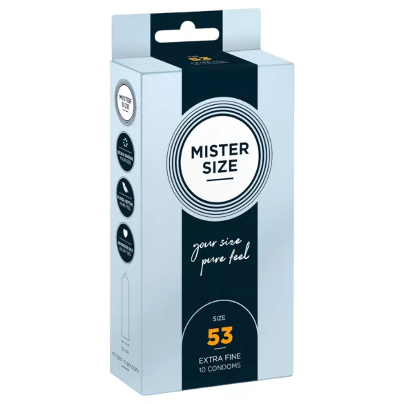 Mister Size - preservativo fino - 53mm - caixa com 10 unidades