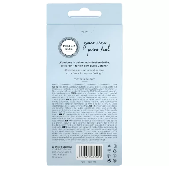 Mister Size - preservativo fino - 53mm - caixa com 10 unidades