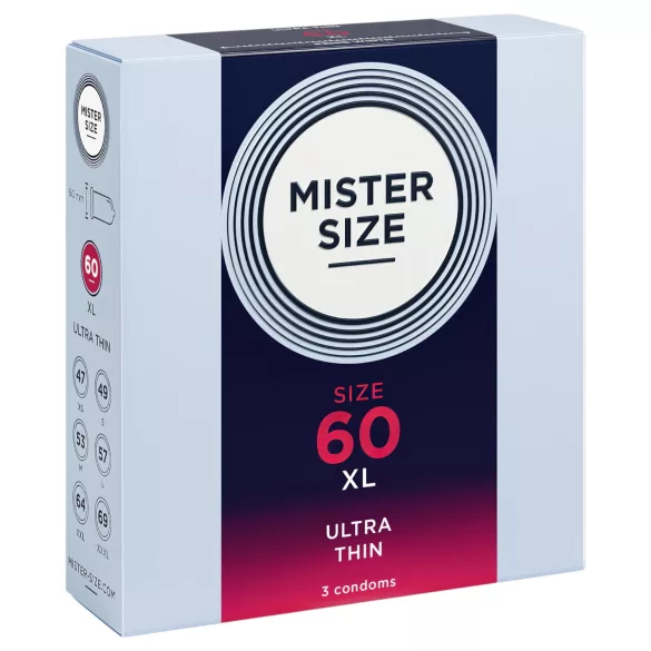 Mister Size - preservativo fino - 60mm - caixa com 3 unidades