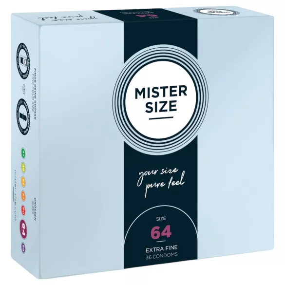 Mister Size - preservativo fino - 64mm - caixa com 36 unidades