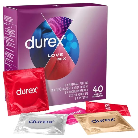 Durex Love Mix - preservativos sortidos - pacote com 40 unidades