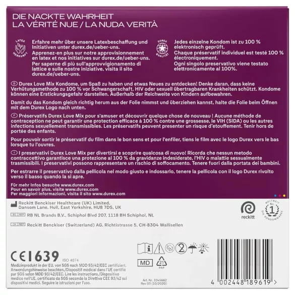 Durex Love Mix - preservativos sortidos - pacote com 40 unidades