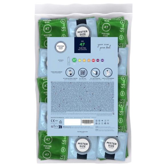 Mister Size - preservativo fino - 47mm - caixa com 100 unidades
