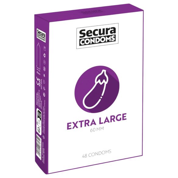 Preservativo Extra Grande Secura - Berinjela 60mm (48 unid.)