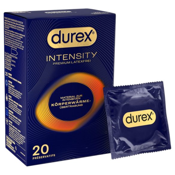 Durex Intensity - preservativo fino e sem látex (20 unidades)
