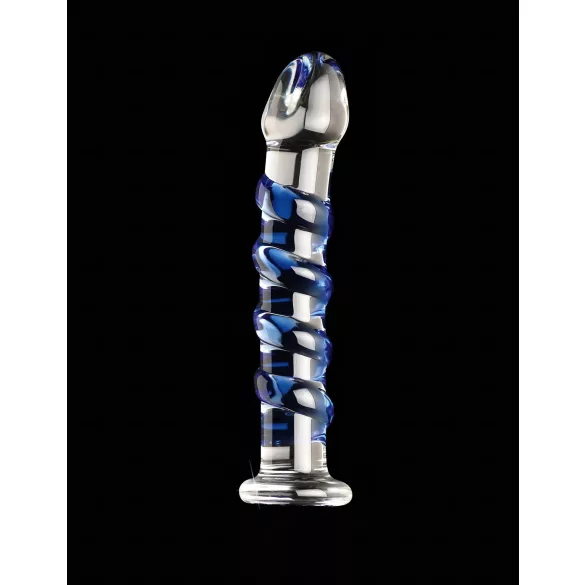 Icicles No. 5 - dildo de vidro espiral - transparente azul