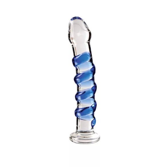 Icicles No. 5 - dildo de vidro espiral - transparente azul