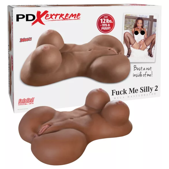 Pipedream Fuck Me Silly Sista - masturbador em forma de torso feminino castanho (5,7 kg)