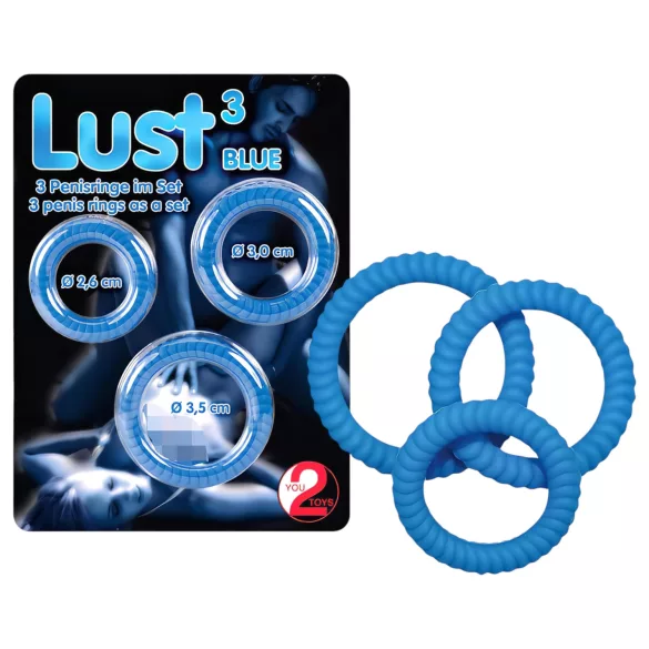 You2Toys - anel peniano trio - silicone azul