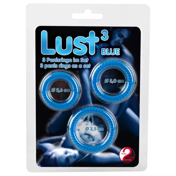 You2Toys - anel peniano trio - silicone azul