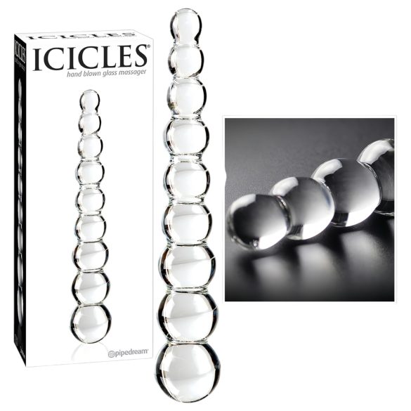 Icicles No. 2 - Dildo de Vidro com Esferas (Transparente)