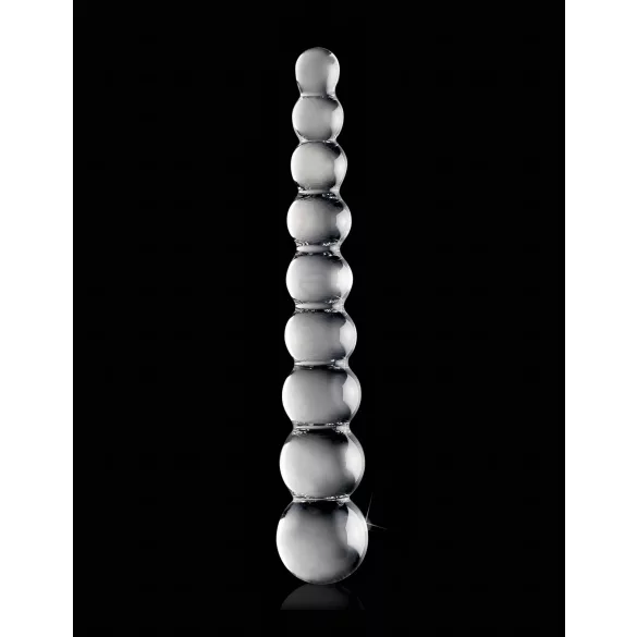 Icicles No. 2 - dildo de vidro com bolas - transparente
