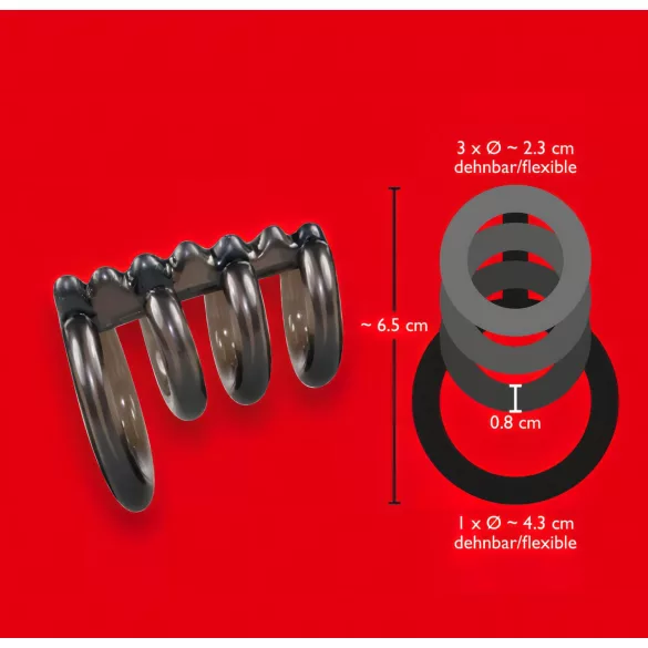 Bad Kitty - anel peniano com espinhos - kit com 4 unidades