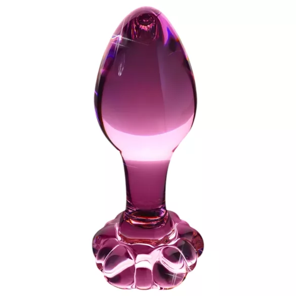 Icicles No. 48 - plug anal de vidro floral - rosa
