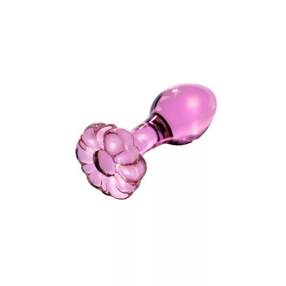Icicles No. 48 - plug anal de vidro floral - rosa