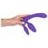Dildo Triplo Roxo Ajustável (sem arnês)
