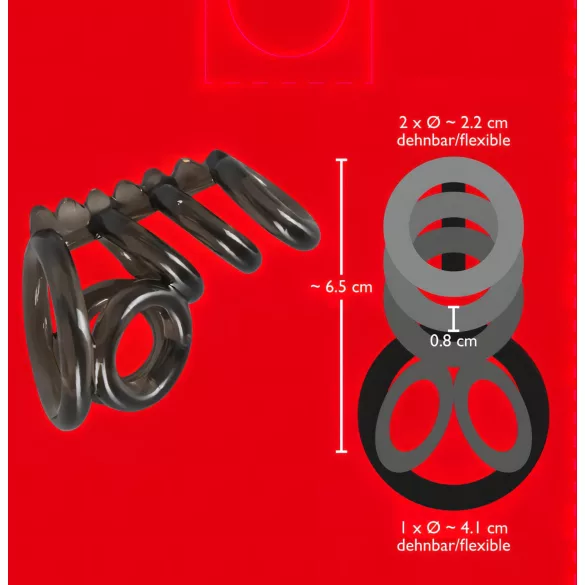 Bad Kitty - anel peniano e escrotal com textura estimulante