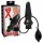 Latex plug anal grande insuflável (preto)