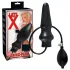 Latex plug anal grande insuflável (preto)