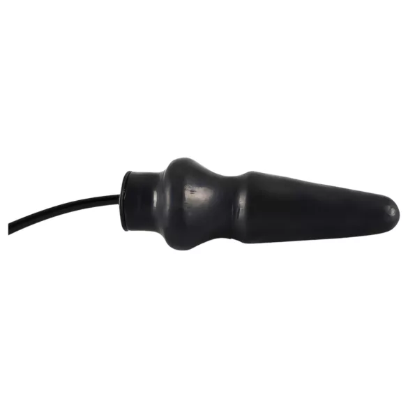 Latex plug anal grande insuflável (preto)