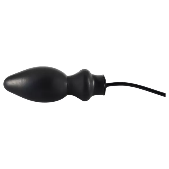 Latex plug anal grande insuflável (preto)