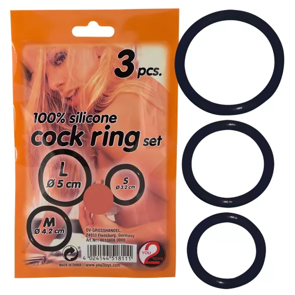 You2Toys - Anel peniano silicone trio - preto