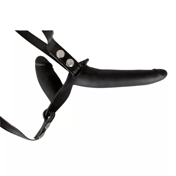 You2Toys - Cinta com dildo duplo em silicone preto