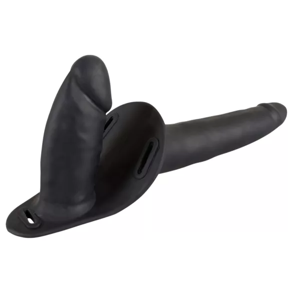 You2Toys - Cinta com dildo duplo em silicone preto