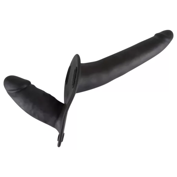 You2Toys - Cinta com dildo duplo em silicone preto