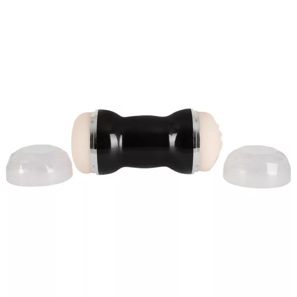 You2Toys - masturbador duplo vagina e ânus - silicone preto