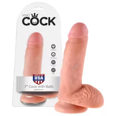 King Cock - dildo com escroto 18cm - cor natural