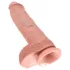 King Cock - Dildo realístico com escroto 25cm - cor natural