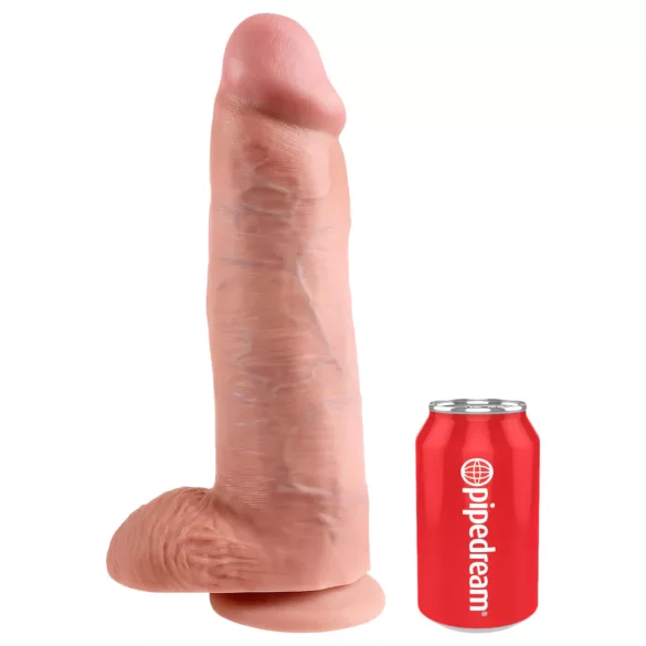 King Cock - dildo realístico grande com escroto - 30 cm - cor natural