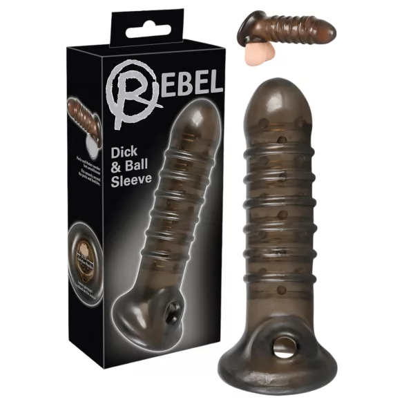 Rebel - capa peniana texturizada - silicone cinza