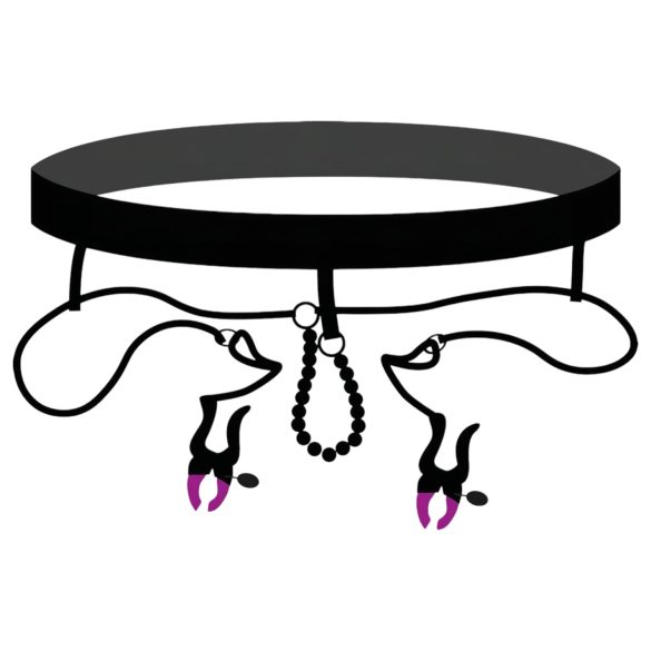 Bad Kitty - Abraçadeira Íntima com Calcinha - Roxa e Preta (S-L)