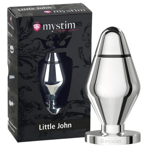 mystim Little John - pequeno plug anal elétrico (prata)