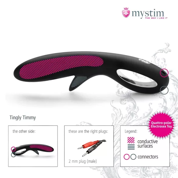 mystim Tingly Timmy - dildo elétrico de silicone