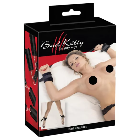 Bad Kitty - kit de amarras para cama pelúcia 5 peças