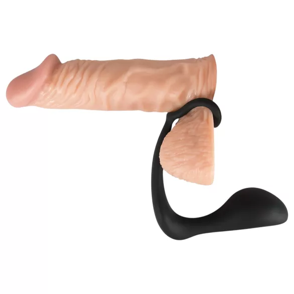 Black Velvets - plug anal com anel peniano - silicone preto