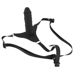 You2Toys - cintaralho com dildo em silicone - preto