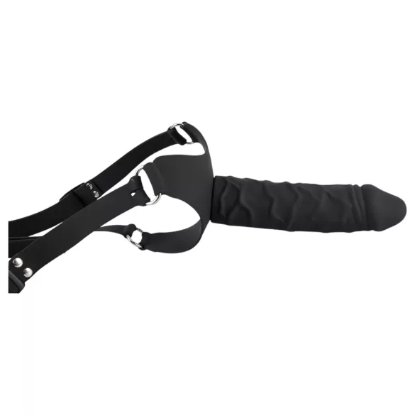 You2Toys - cintaralho com dildo em silicone - preto