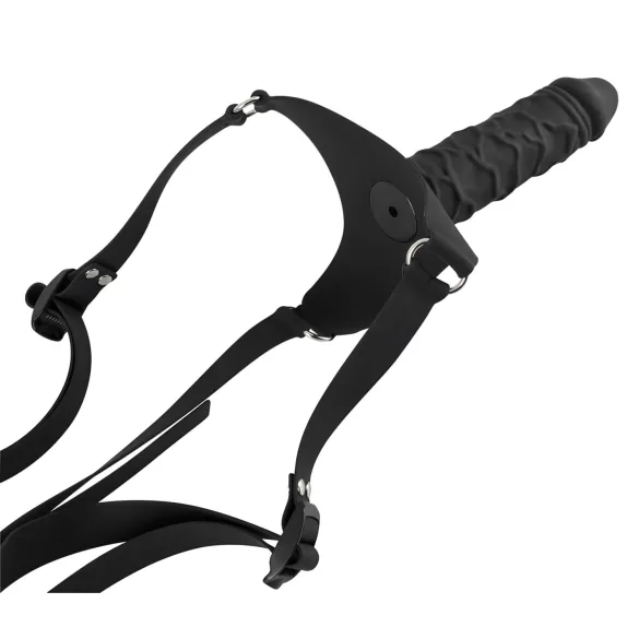 You2Toys - cintaralho com dildo em silicone - preto