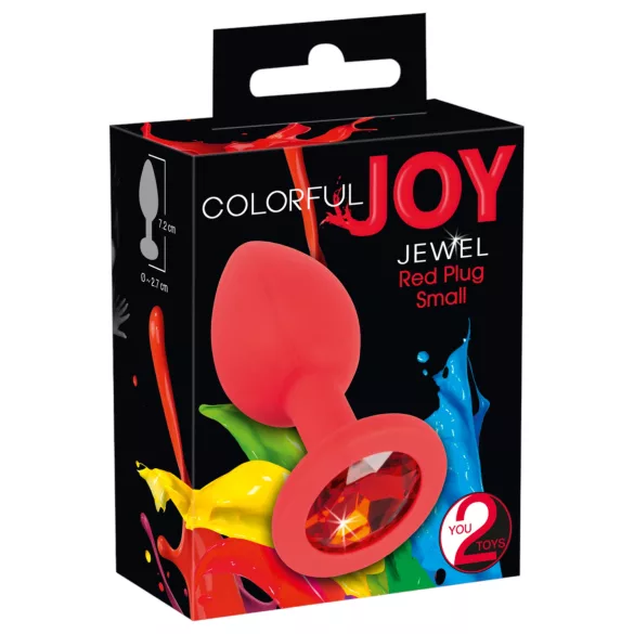 Colorful JOY - plug anal silicone pequeno - vermelho